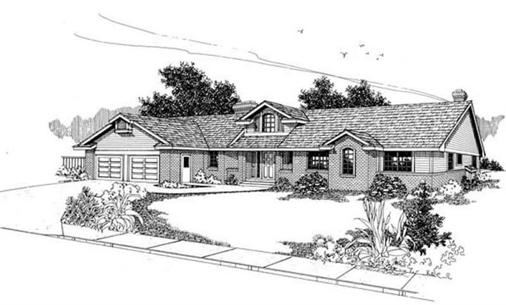 Front view of Contemporary home (ThePlanCollection: House Plan #145-1532)