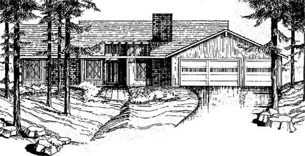 Front view of Contemporary home (ThePlanCollection: House Plan #145-1548)