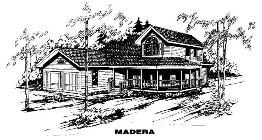 Front view of Country home (ThePlanCollection: House Plan #145-1551)
