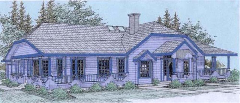 Front view of Country home (ThePlanCollection: House Plan #145-1554)