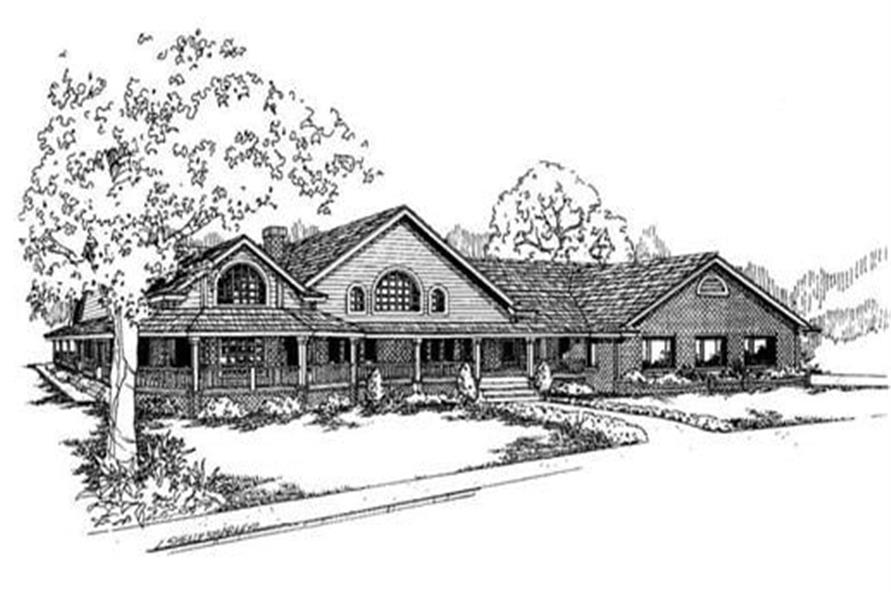 145-1555: Home Plan Front Elevation