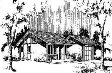 3-Bedroom, 979 Sq Ft Ranch House Plan - 145-1556 - Front Exterior