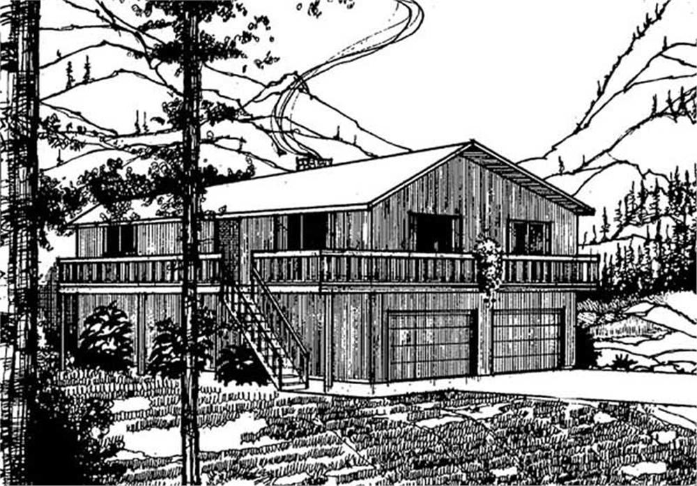 Front view of Vacation Homes home (ThePlanCollection: House Plan #145-1563)