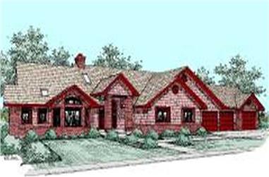 3-Bedroom, 3488 Sq Ft Contemporary House Plan - 145-1573 - Front Exterior