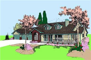 5-Bedroom, 3780 Sq Ft Ranch Home Plan - 145-1576 - Main Exterior