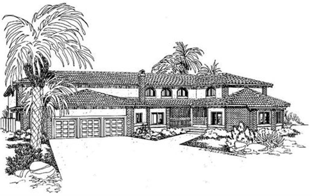 Front view of Colonial home (ThePlanCollection: House Plan #145-1579)
