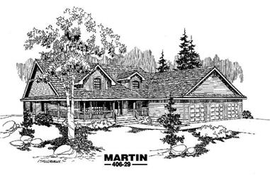 4-Bedroom, 2370 Sq Ft Country House Plan - 145-1580 - Front Exterior