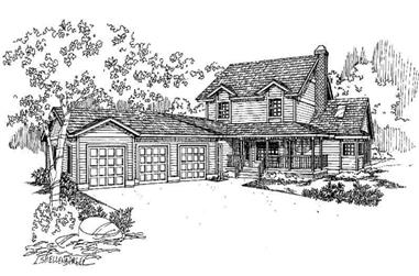 3-Bedroom, 2170 Sq Ft Country House Plan - 145-1589 - Front Exterior