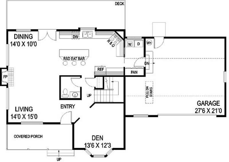 Floor Plan First Story of Country Plan #145-1591