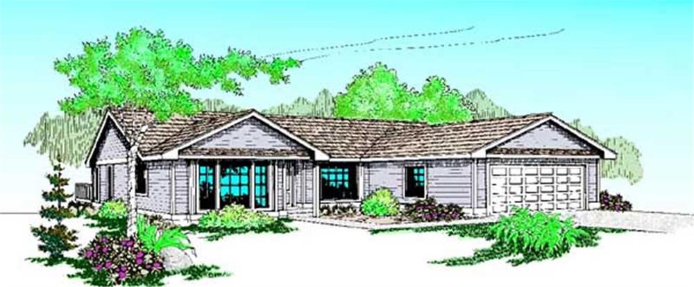 Front view of Luxury home (ThePlanCollection: House Plan #145-1593)