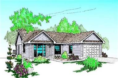 3-Bedroom, 1777 Sq Ft Luxury House Plan - 145-1593 - Front Exterior