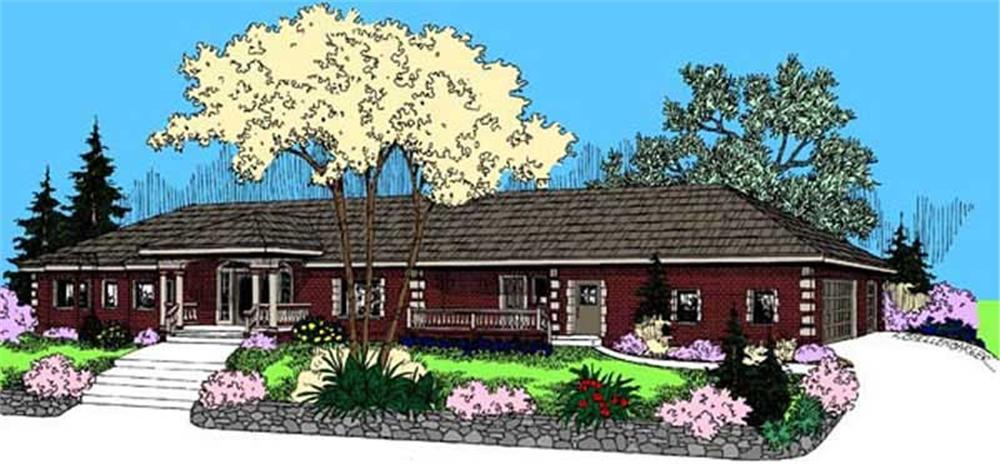 Front view of Contemporary home (ThePlanCollection: House Plan #145-1596)