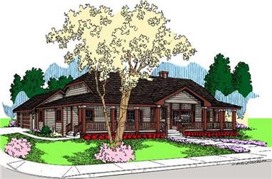 3-Bedroom, 3128 Sq Ft Farmhouse House Plan - 145-1597 - Front Exterior