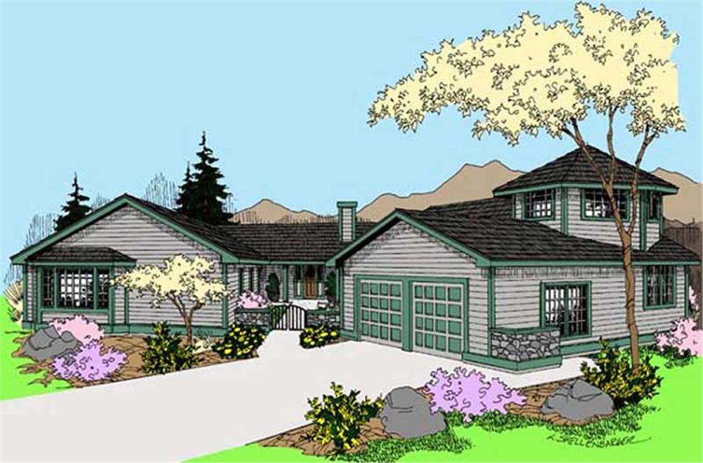 Front view of Contemporary home (ThePlanCollection: House Plan #145-1599)