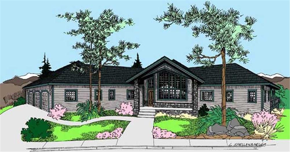 Front view of Contemporary home (ThePlanCollection: House Plan #145-1604)