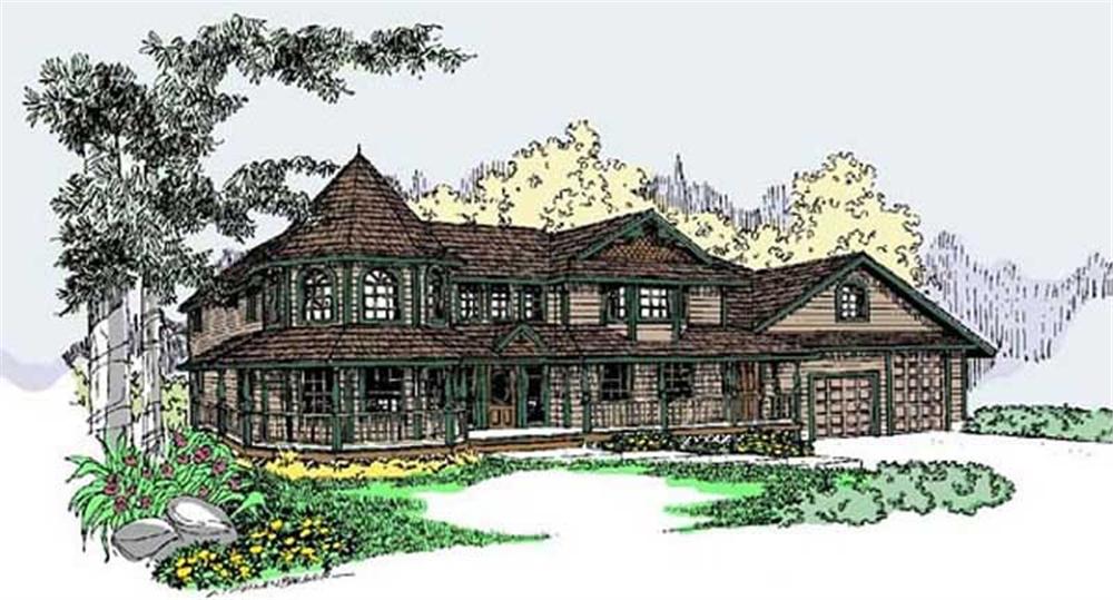 Front view of Ranch home (ThePlanCollection: House Plan #145-1608)