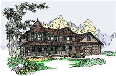 4-Bedroom, 3419 Sq Ft Ranch House Plan - 145-1608 - Front Exterior