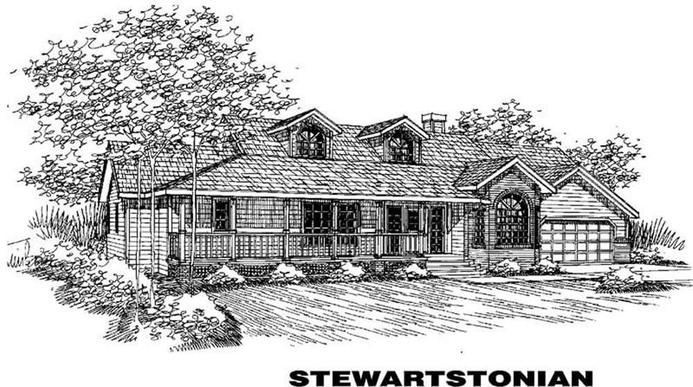 Front view of Contemporary home (ThePlanCollection: House Plan #145-1609)