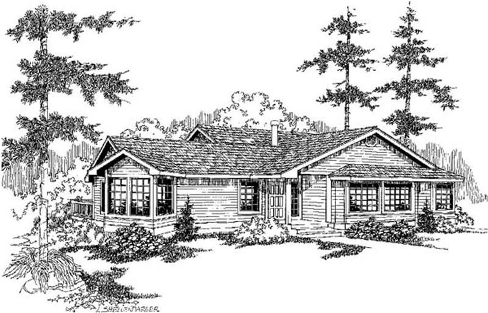 Front view of Contemporary home (ThePlanCollection: House Plan #145-1610)