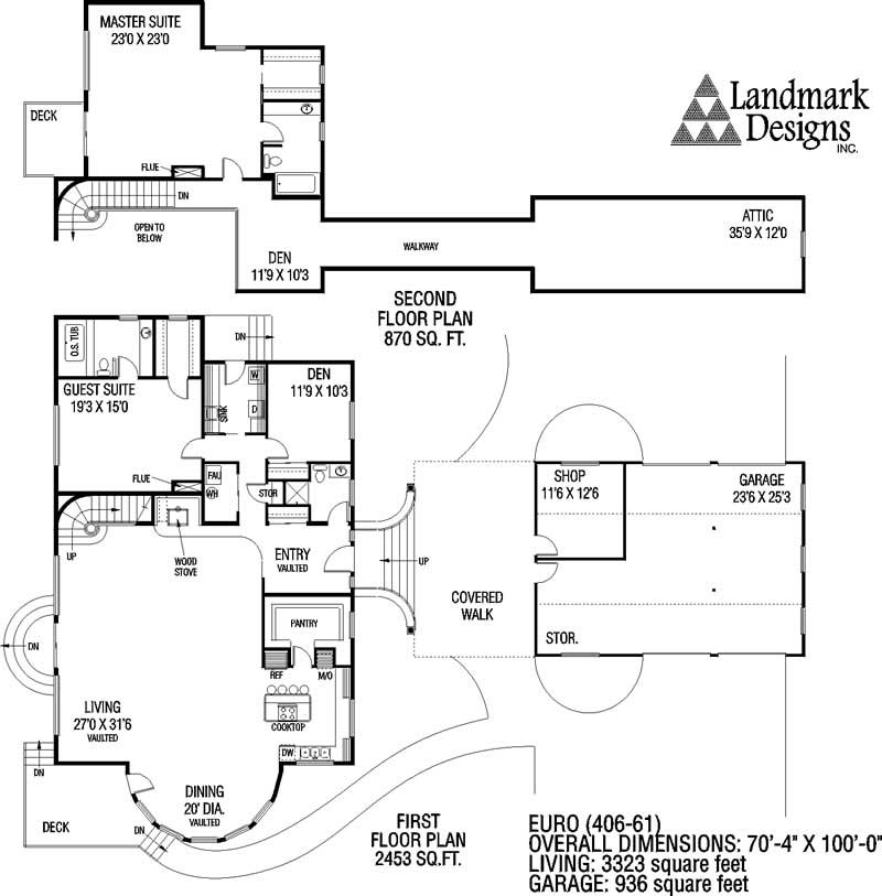 Floor Plan First Story of Contemporary Plan #145-1619