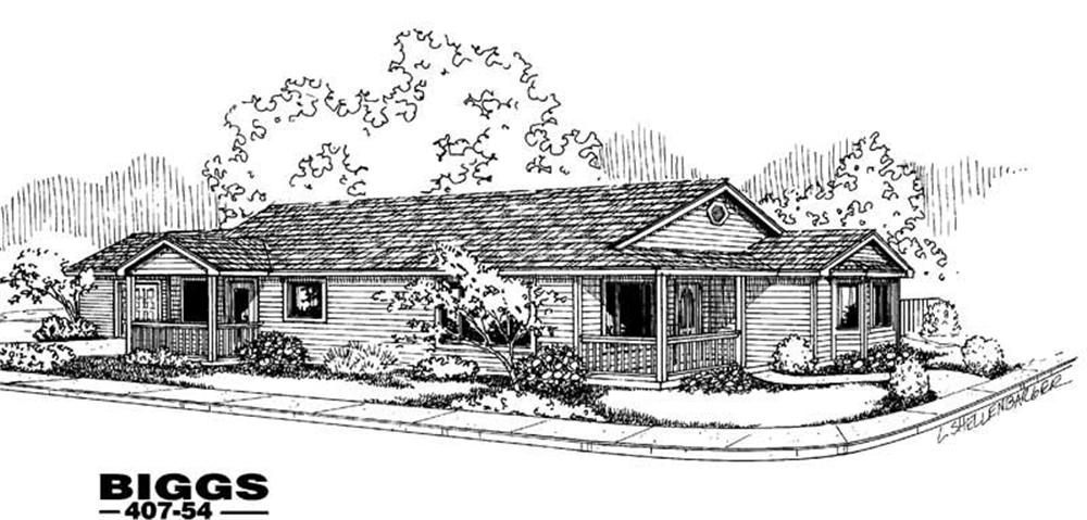 Front view of Country home (ThePlanCollection: House Plan #145-1620)