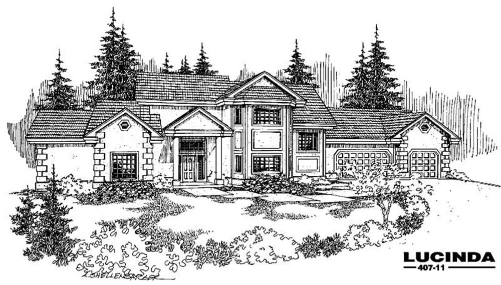 Front view of Mediterranean home (ThePlanCollection: House Plan #145-1621)