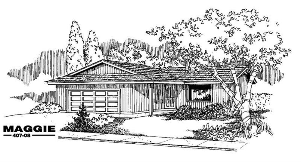 Front view of Country home (ThePlanCollection: House Plan #145-1622)