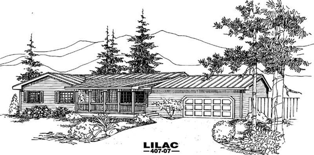 Front view of Country home (ThePlanCollection: House Plan #145-1623)