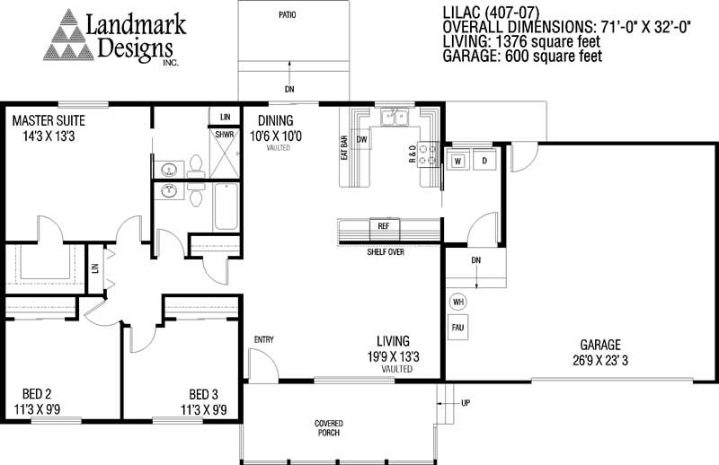 Floor Plan First Story of Country Plan #145-1623