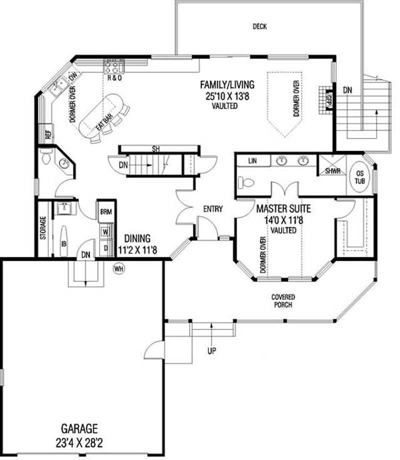 Floor Plan First Story of Country Plan #145-1631