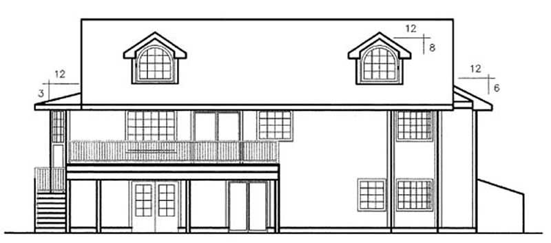 Home Plan Rear Elevation of this 3-Bedroom,2214 Sq Ft Plan -145-1631