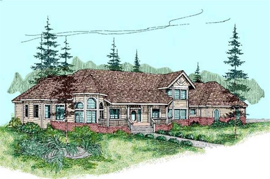 Front view of Contemporary home (ThePlanCollection: House Plan #145-1633)