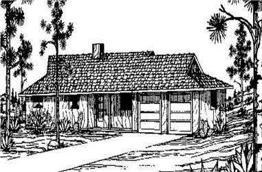 3-Bedroom, 1227 Sq Ft Ranch House Plan - 145-1644 - Front Exterior