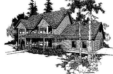 3-Bedroom, 3229 Sq Ft Country House Plan - 145-1649 - Front Exterior