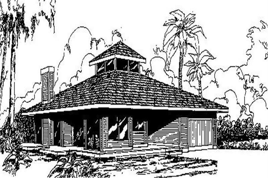 Front view of Contemporary home (ThePlanCollection: House Plan #145-1660)