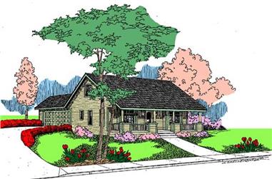 3-Bedroom, 1176 Sq Ft Country Home Plan - 145-1663 - Main Exterior