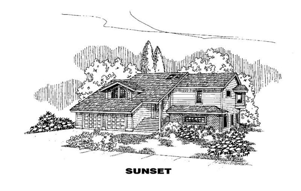 Front view of Country home (ThePlanCollection: House Plan #145-1664)