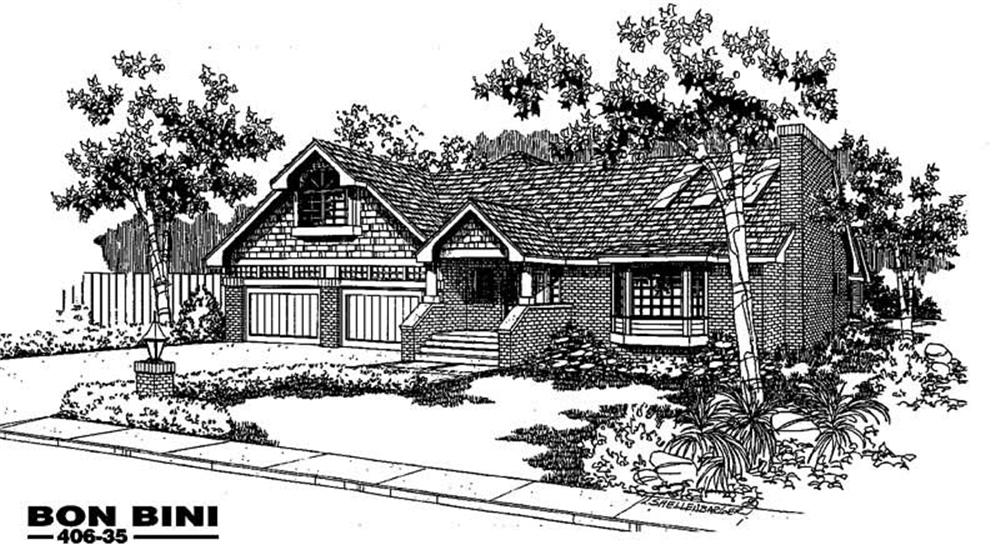 Front view of Contemporary home (ThePlanCollection: House Plan #145-1676)
