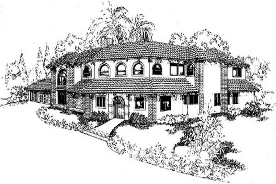 Front view of Southwest home (ThePlanCollection: House Plan #145-1679)
