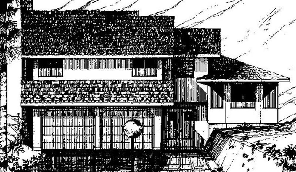 Front view of Contemporary home (ThePlanCollection: House Plan #145-1687)