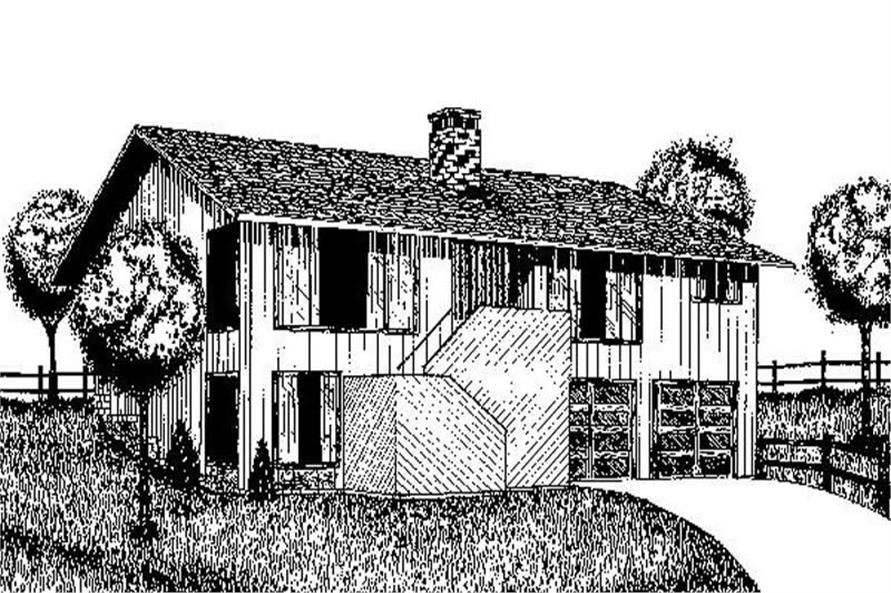 Front view of Farmhouse home (ThePlanCollection: House Plan #145-1690)