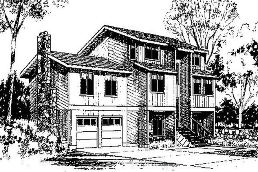 4-Bedroom, 2948 Sq Ft Multi-Level House Plan - 145-1698 - Front Exterior