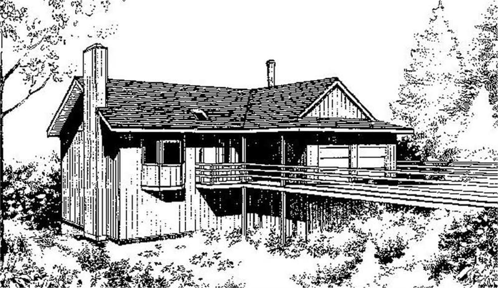 Front view of Farmhouse home (ThePlanCollection: House Plan #145-1710)