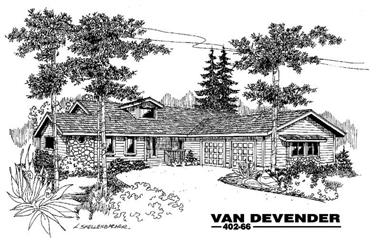 3-Bedroom, 1958 Sq Ft Ranch House Plan - 145-1716 - Front Exterior