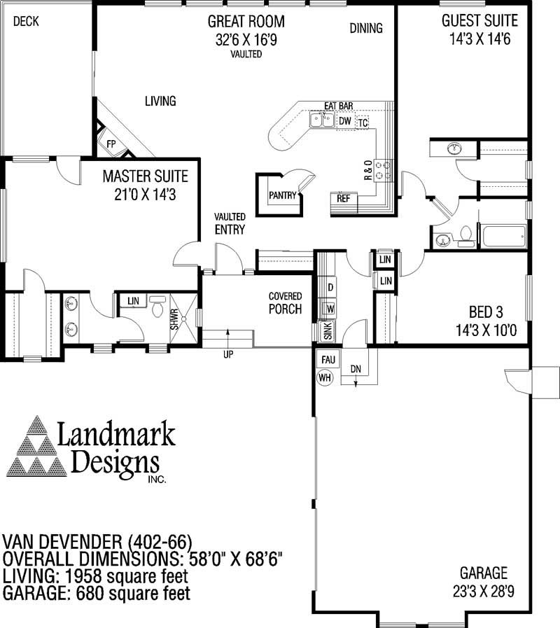 Floor Plan First Story of Plan #145-1716