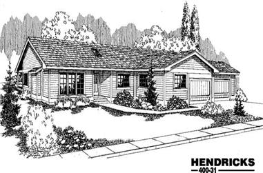 3-Bedroom, 1598 Sq Ft Ranch House Plan - 145-1720 - Front Exterior