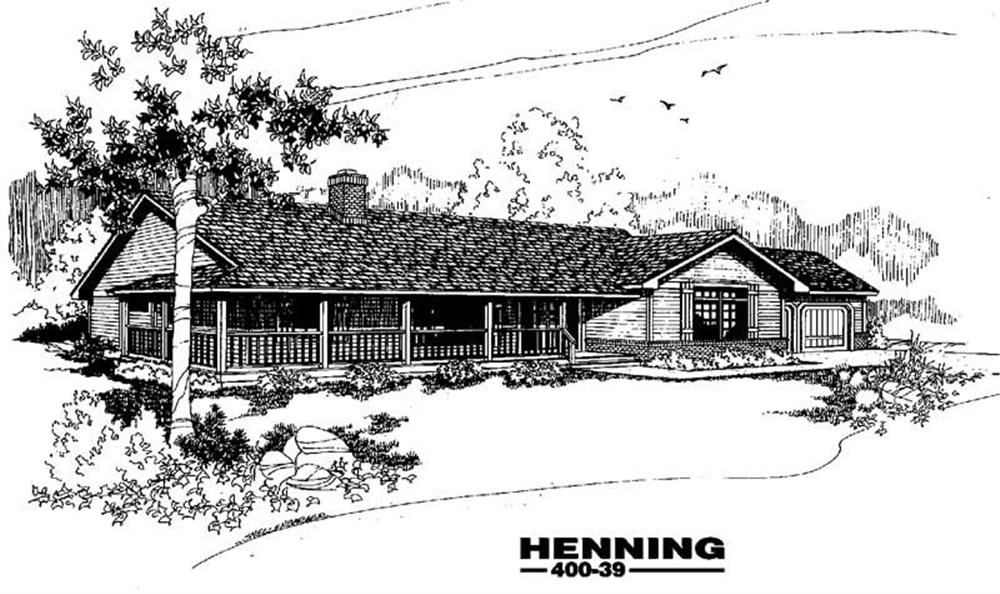 Front view of Farmhouse home (ThePlanCollection: House Plan #145-1721)
