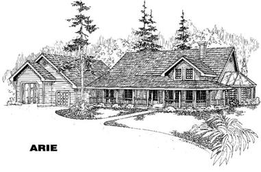 2-Bedroom, 2171 Sq Ft Country House Plan - 145-1723 - Front Exterior