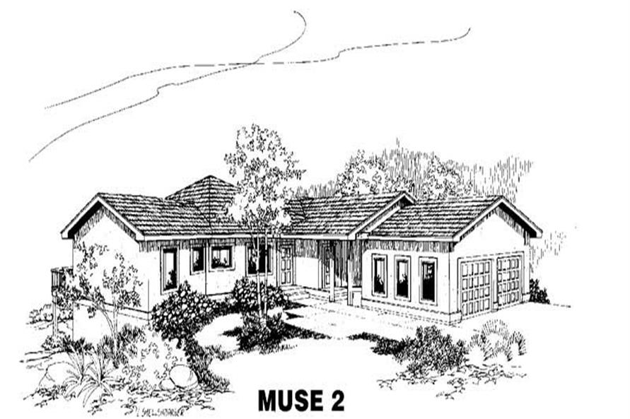4-Bedroom, 2322 Sq Ft Ranch House Plan - 145-1734 - Front Exterior