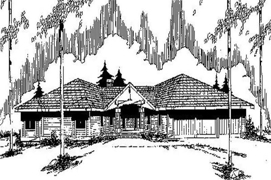 Front view of Contemporary home (ThePlanCollection: House Plan #145-1745)